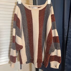 Striped Neutral Colored Sweater, Size M